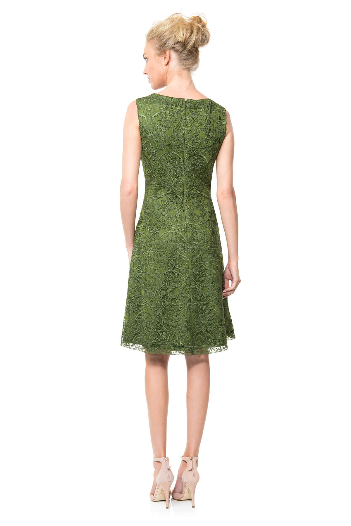 Embroidered Lace Boatneck Dress