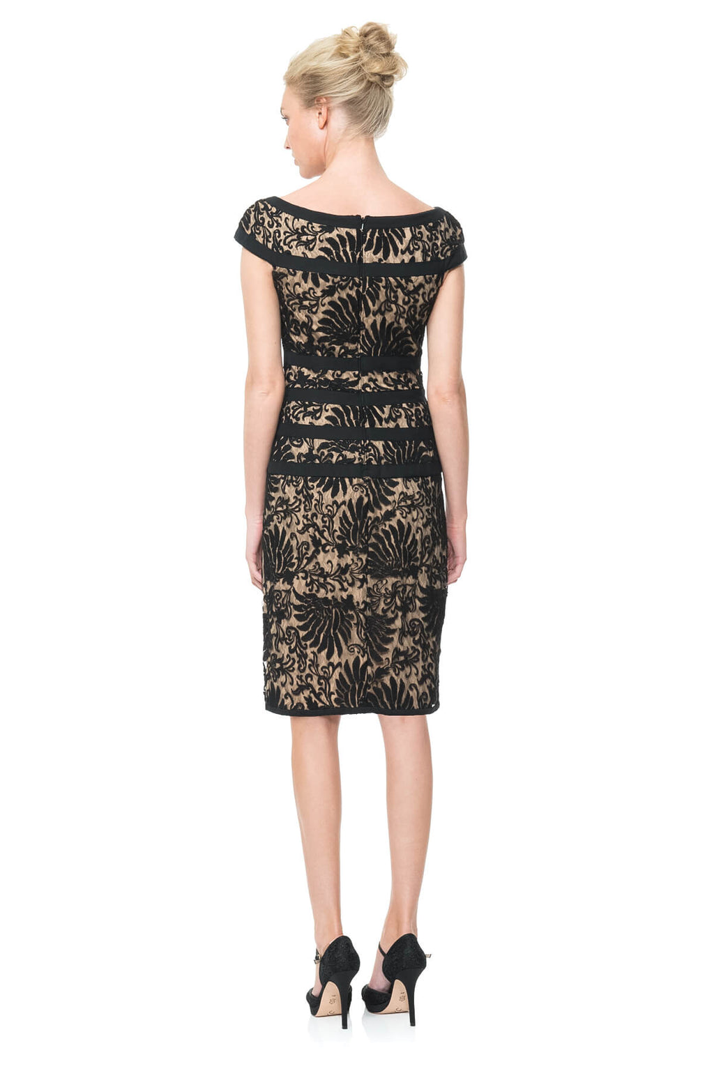 Embroidered Banded Lace Dress