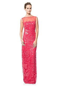 Mesh Illusion Sequin Gown