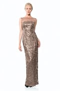 Mesh Illusion Sequin Gown