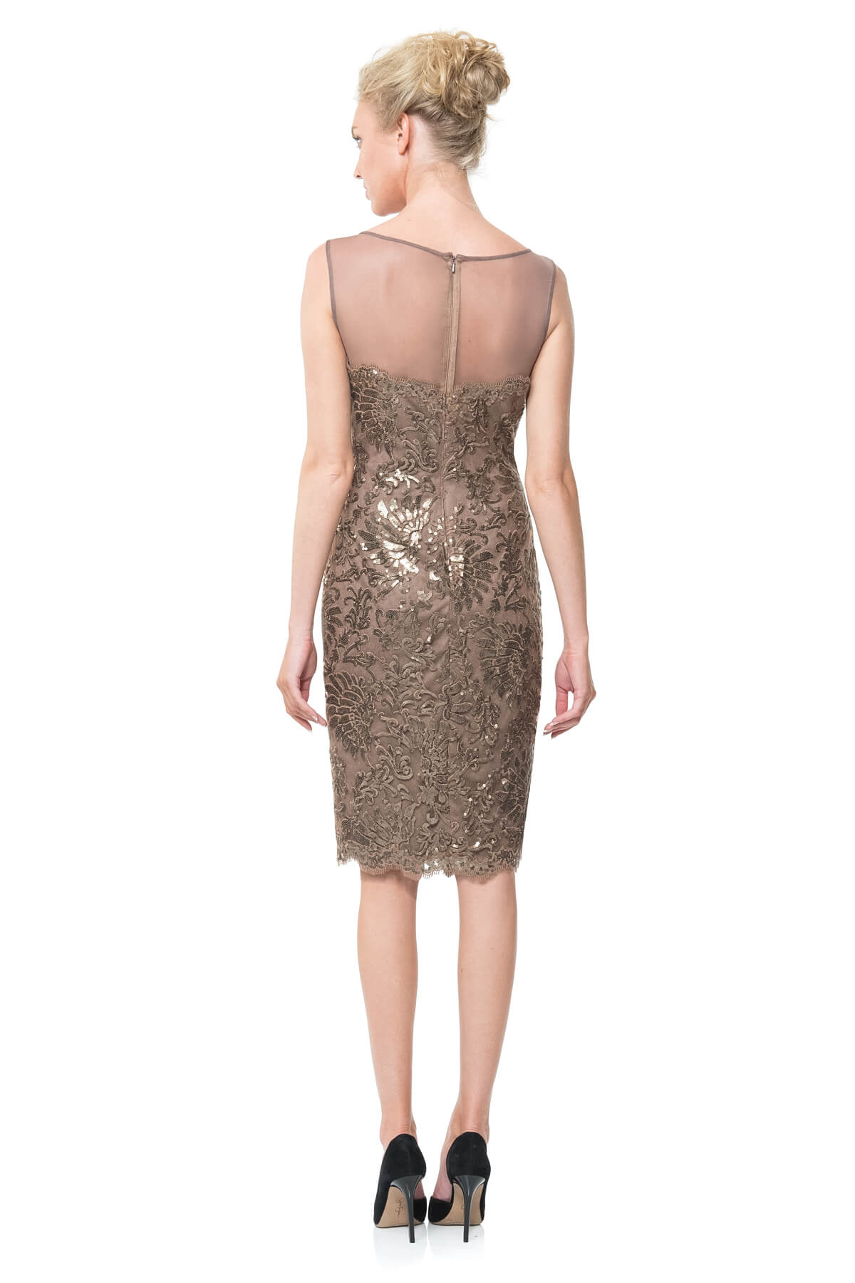 Mesh Illusion Sequin Dress