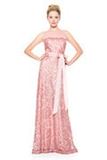 Mesh Illusion Paillette Embroidered Gown
