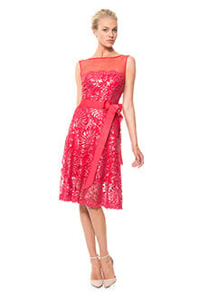 Mesh Illusion Paillette Embroidered Dress