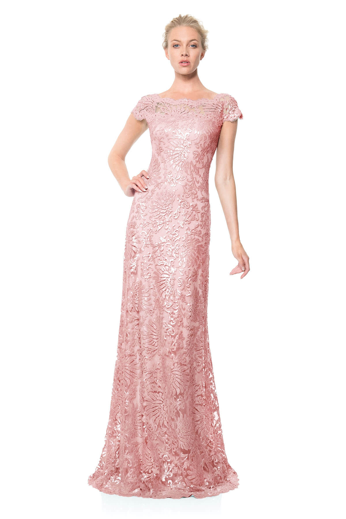 Paillette Embroidered Gown