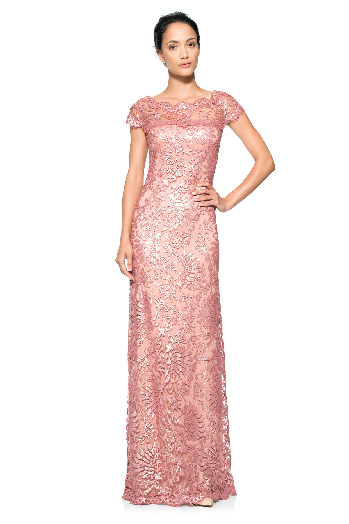 Paillette Embroidered Gown