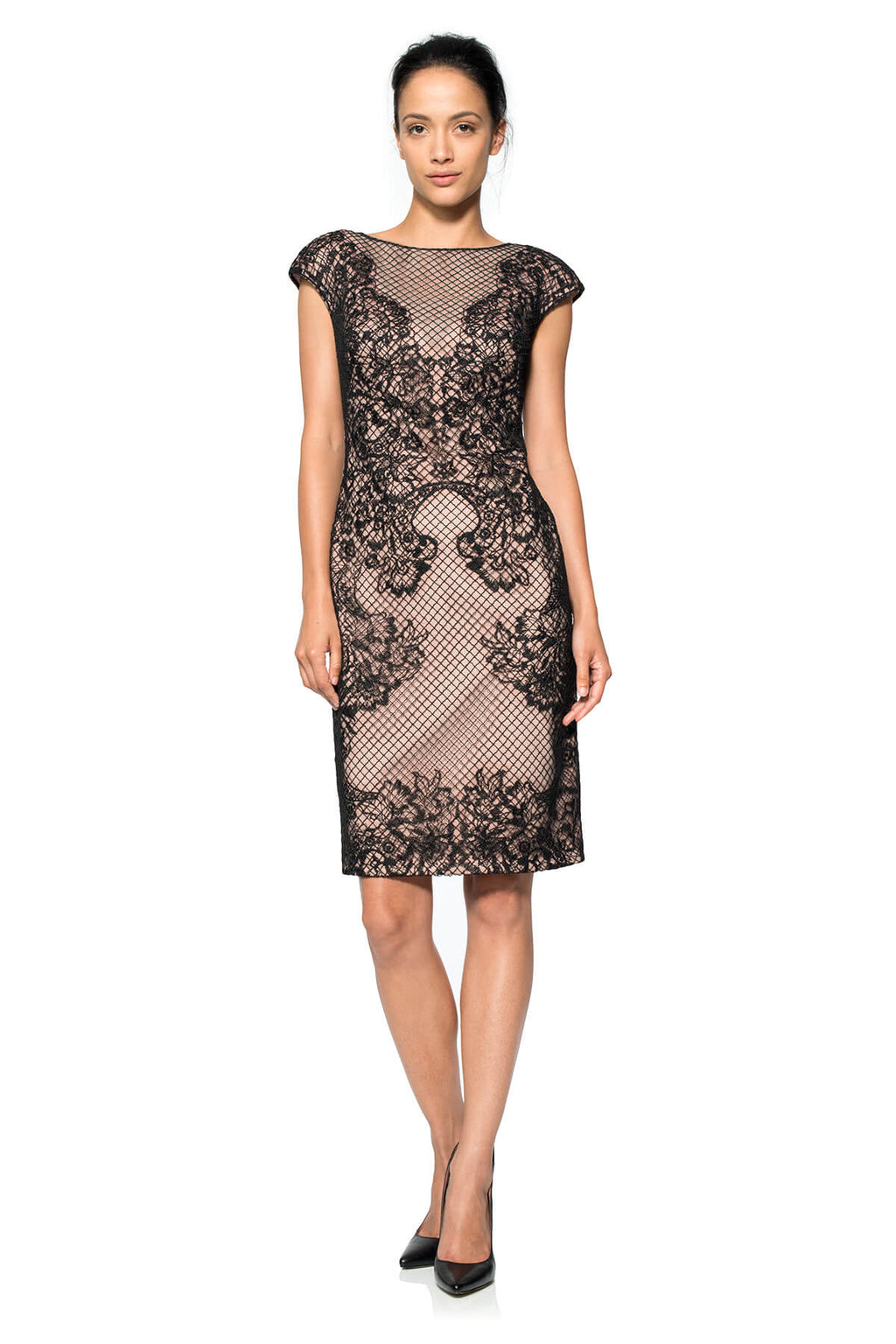 Corded Tulle and Floral Neoprene Dress