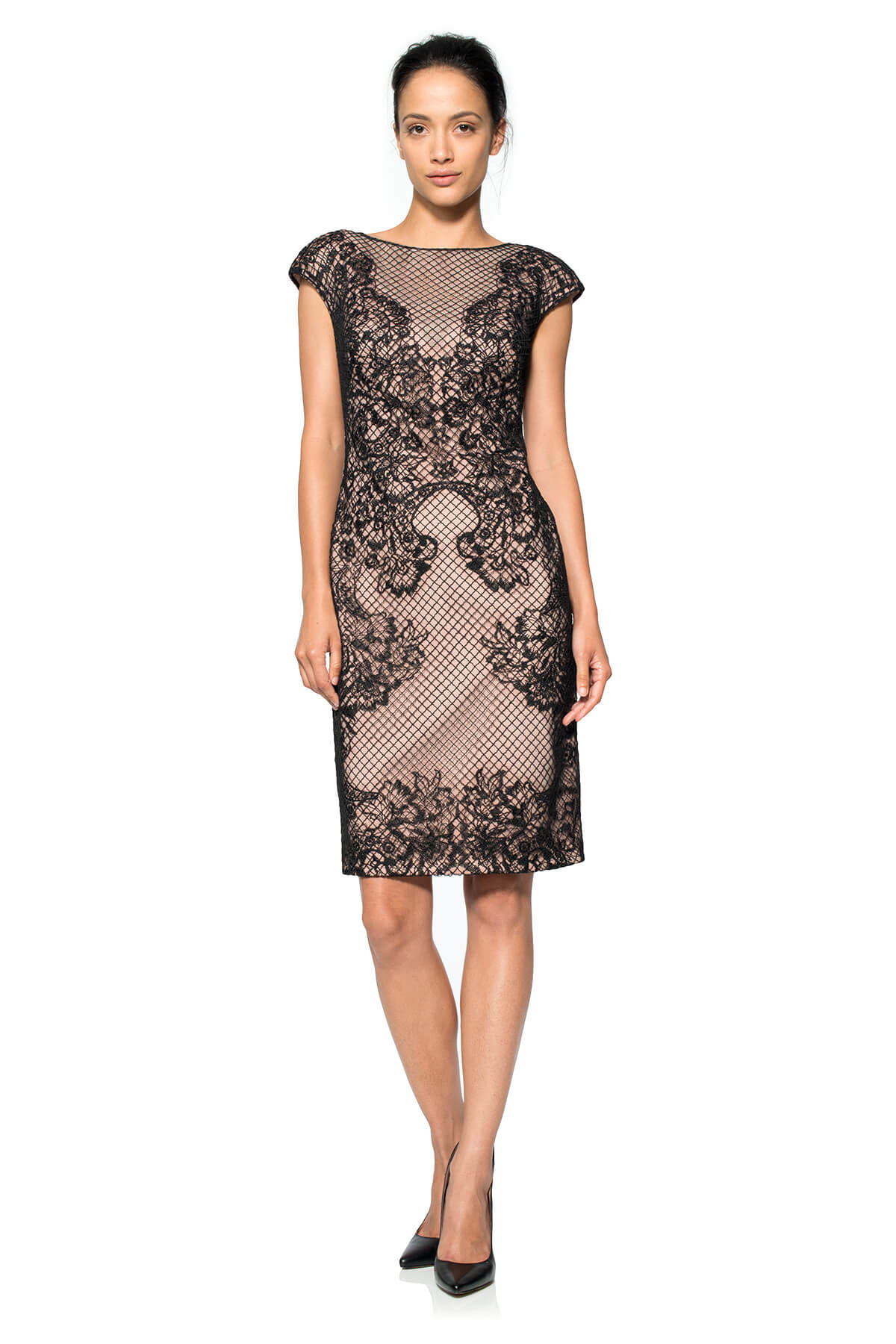 Corded Tulle and Floral Neoprene Dress