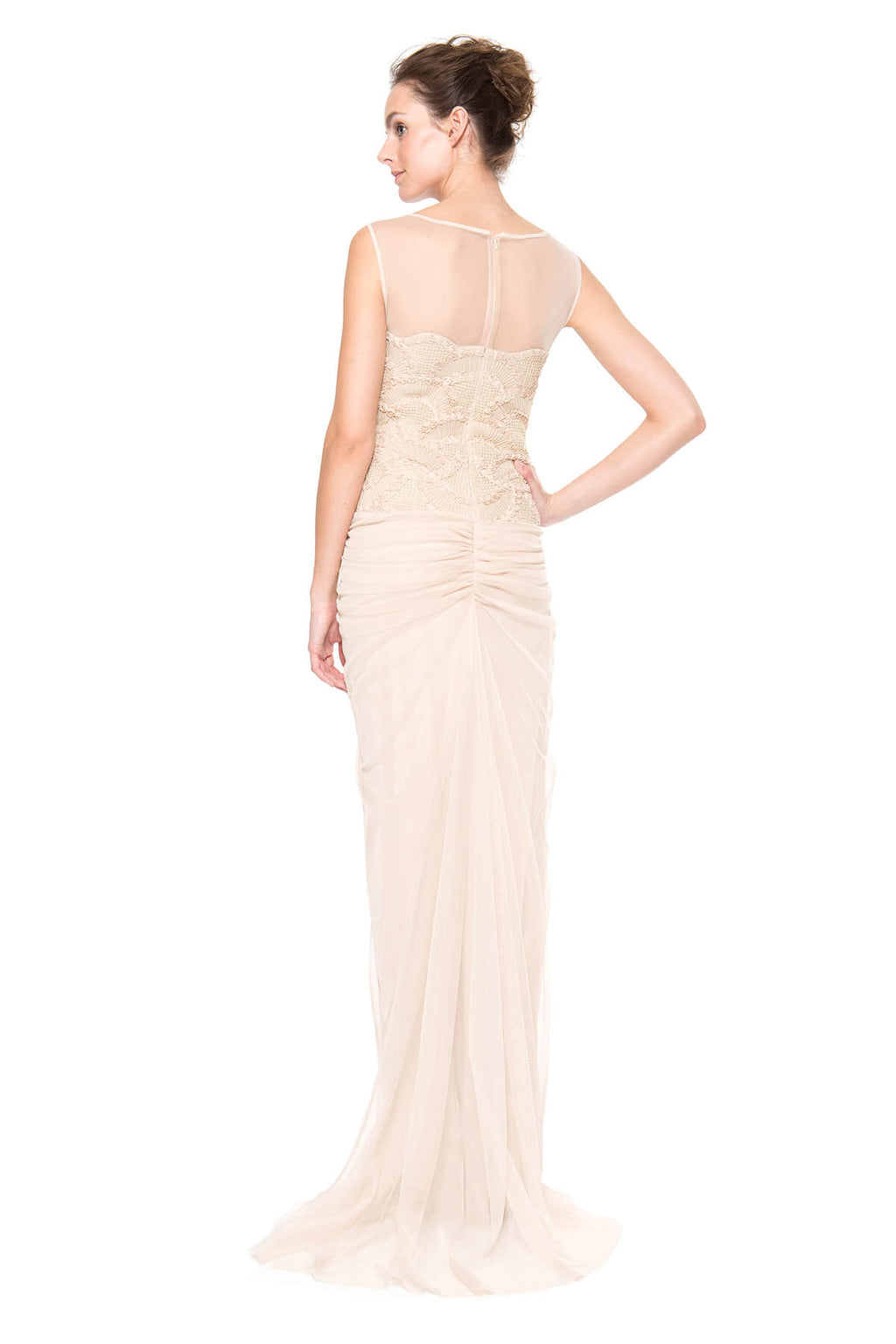 Rosette Scallop Tulle Gown