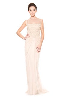 Rosette Scallop Tulle Gown