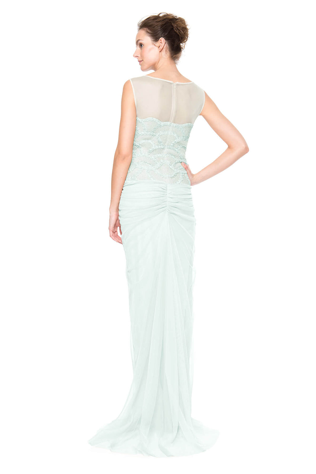 Rosette Scallop Tulle Gown