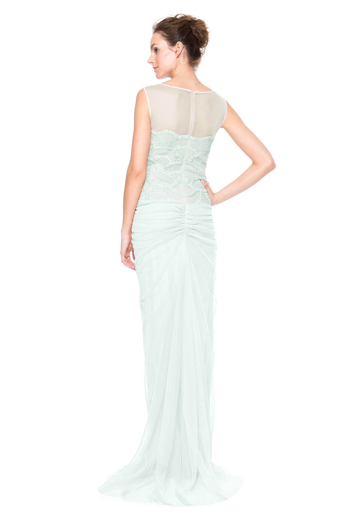Rosette Scallop Tulle Gown