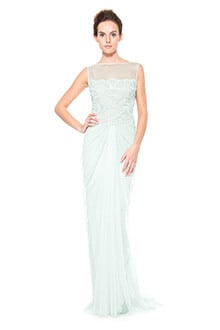 Rosette Scallop Tulle Gown