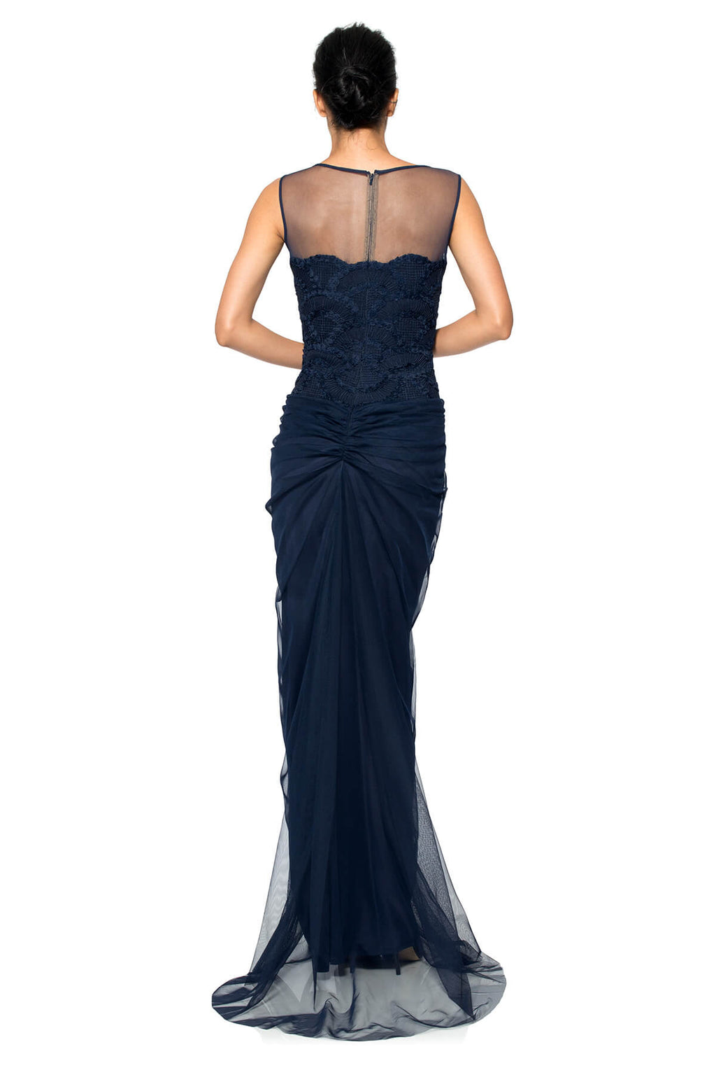 Rosette Scallop Tulle Gown