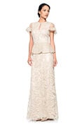 Tulle Keyhole Peplum Gown