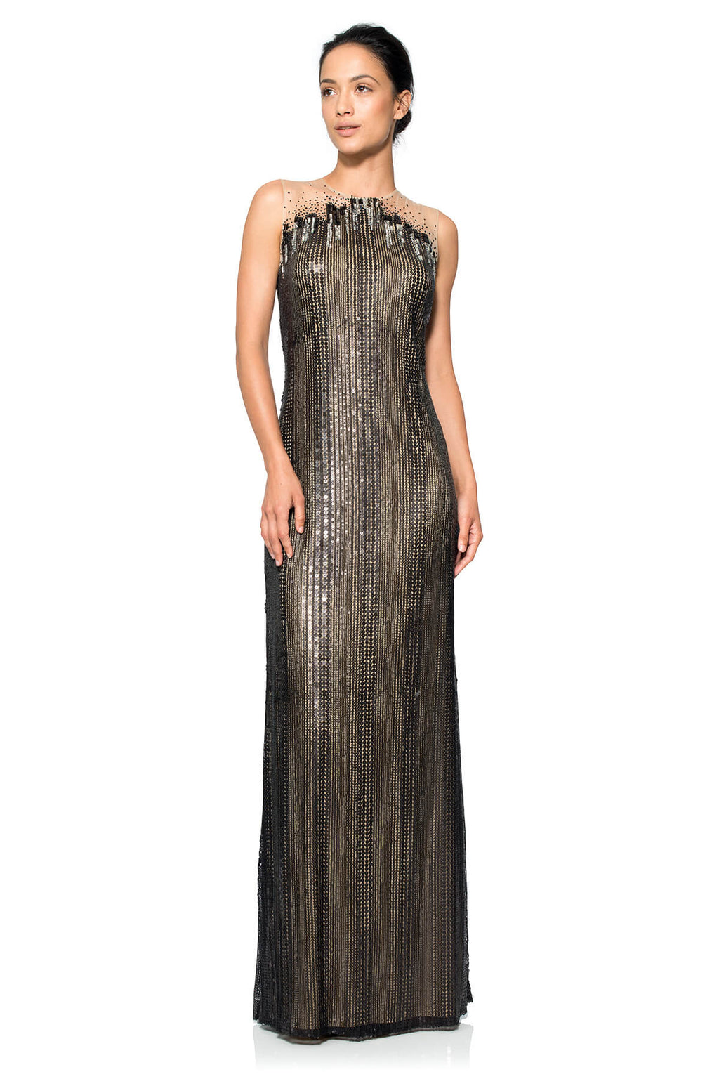 Sequin Embroidered Tulle Gown