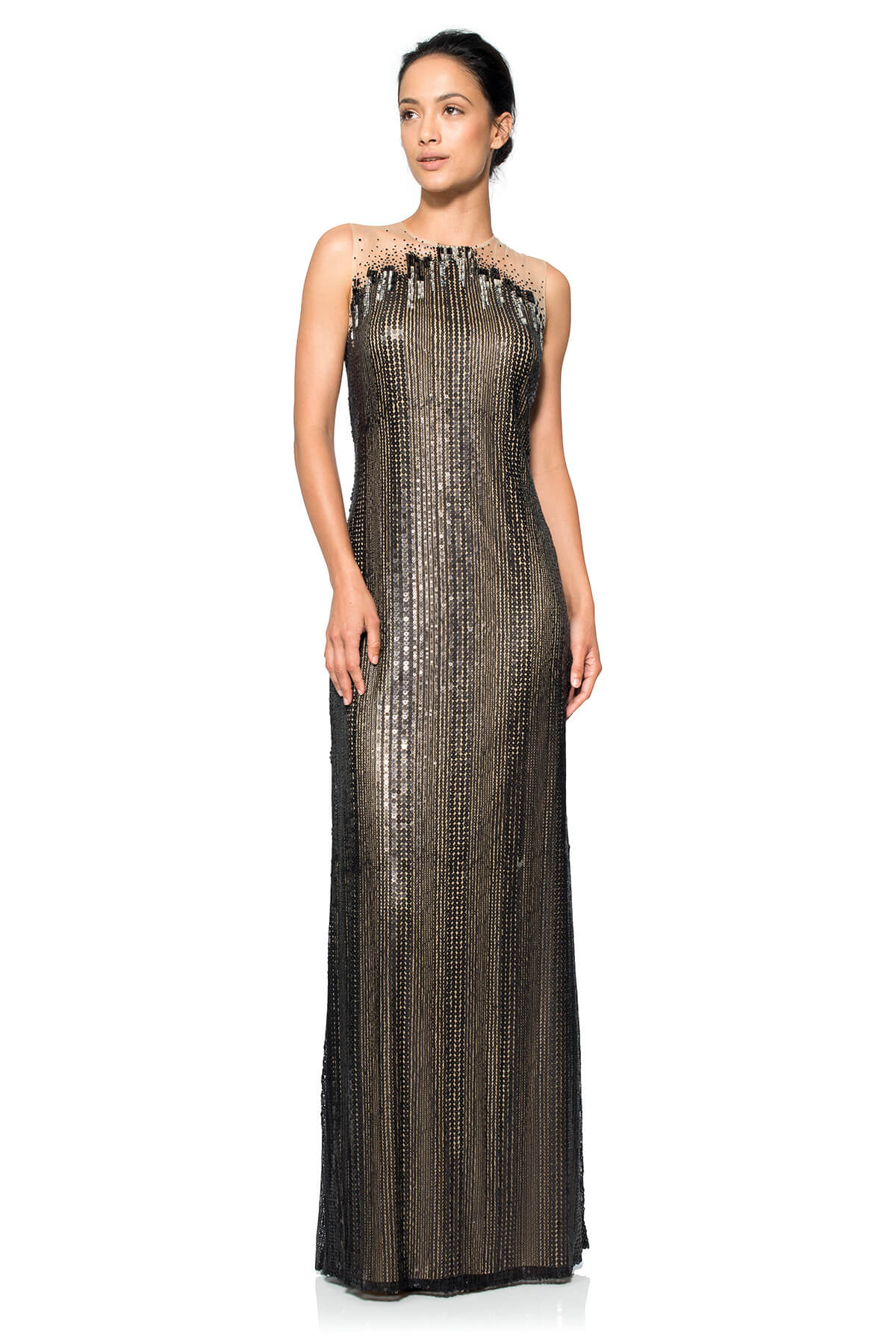 Sequin Embroidered Tulle Gown