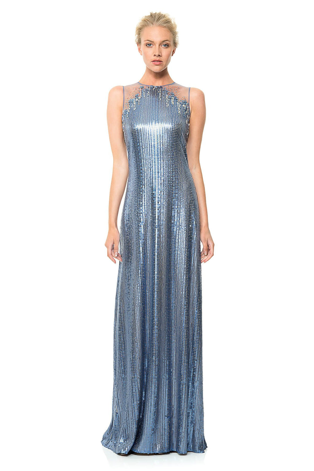 Sequin Embroidered Tulle Gown