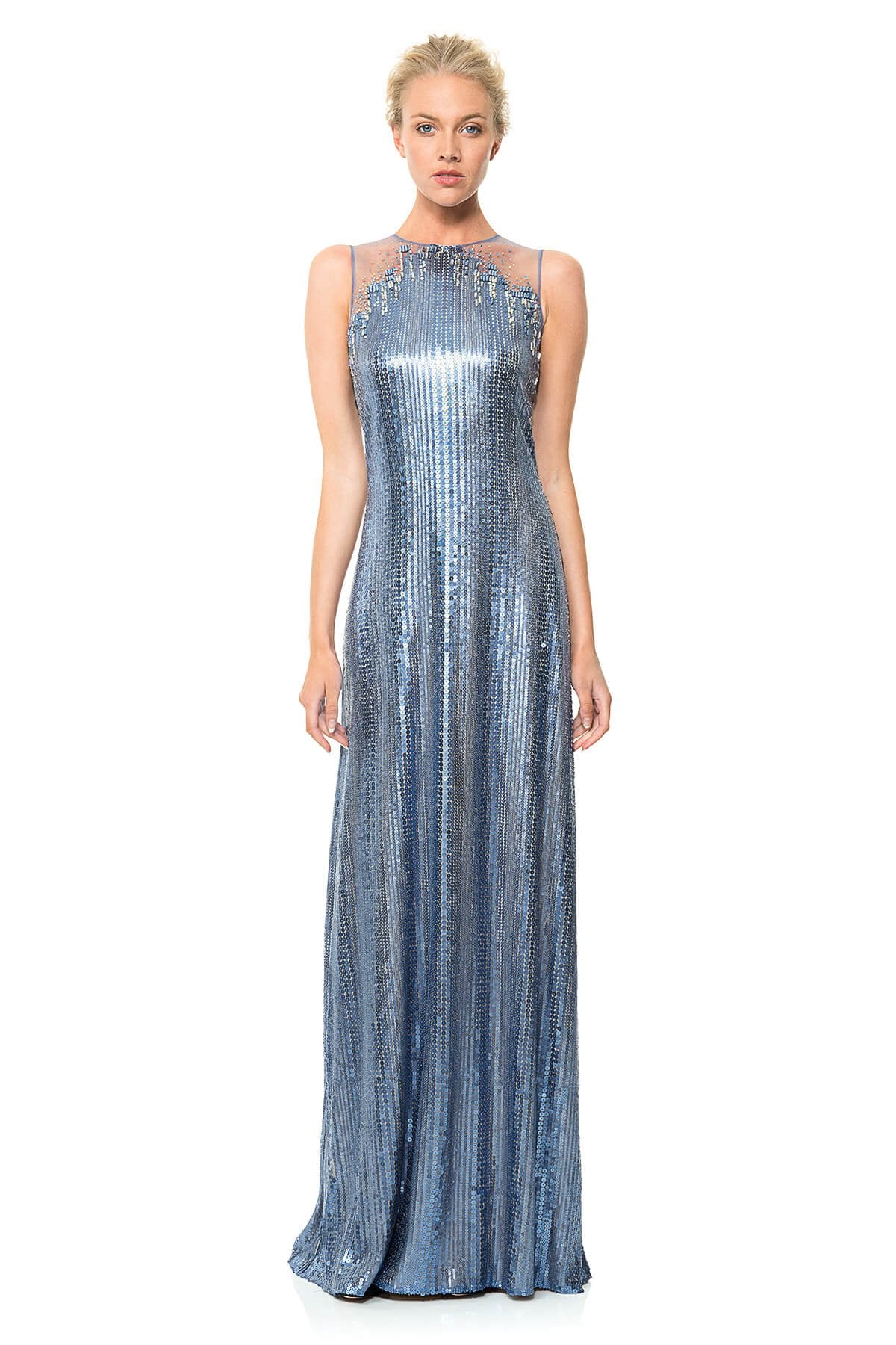 Sequin Embroidered Tulle Gown