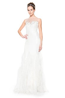 Embellished Sequin and Feather Fringe Gown