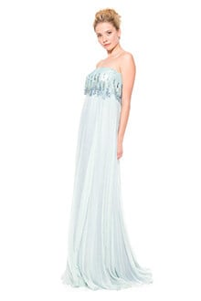 Embellished Chandelier Bodice Chiffon Strapless Gown