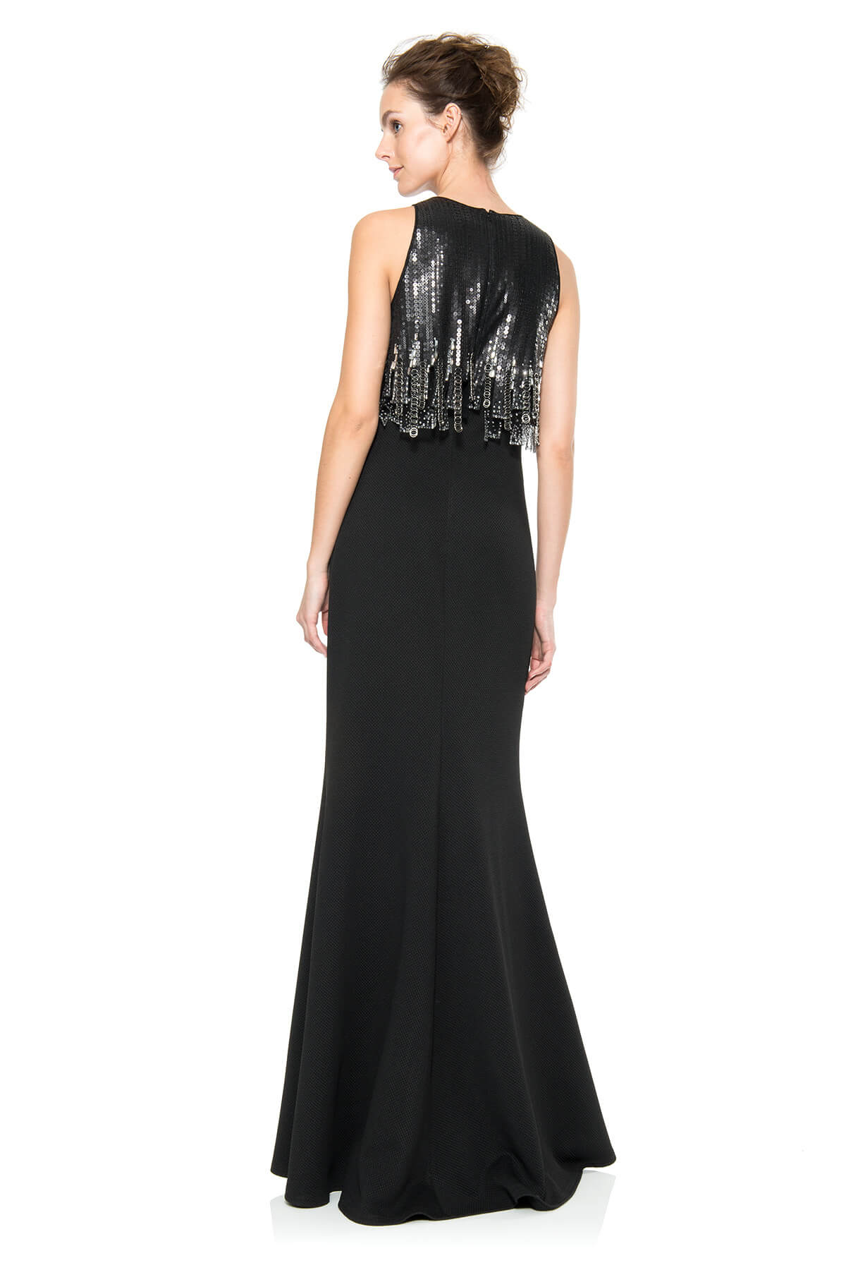 Embellished Chandelier Bodice Neoprene Gown