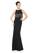Embellished Chandelier Bodice Neoprene Gown
