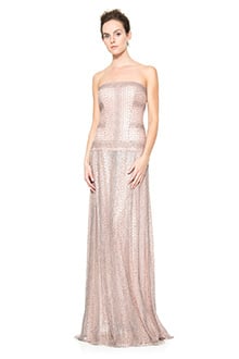 Ombre Circle Lace Strapless Gown