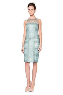 Ombre Circle Lace Inverted Neckline Dress