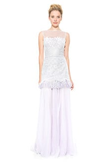 Montage Gown with Feather Trim