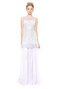 Montage Gown with Feather Trim