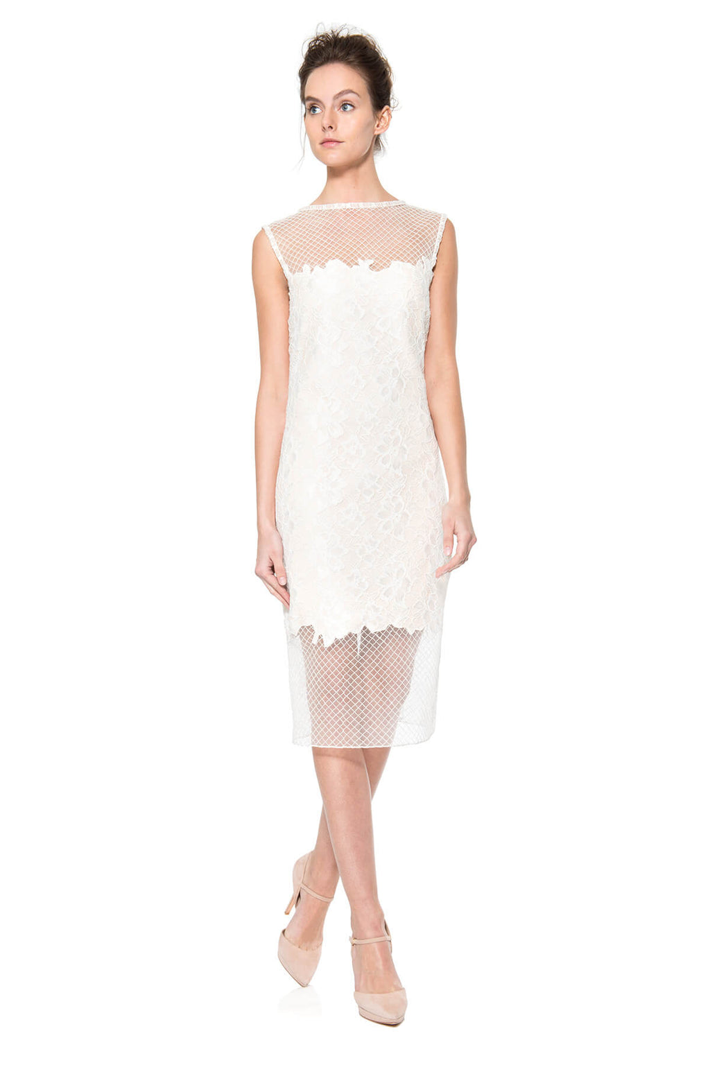 Lace and Tulle Illusion Sheath