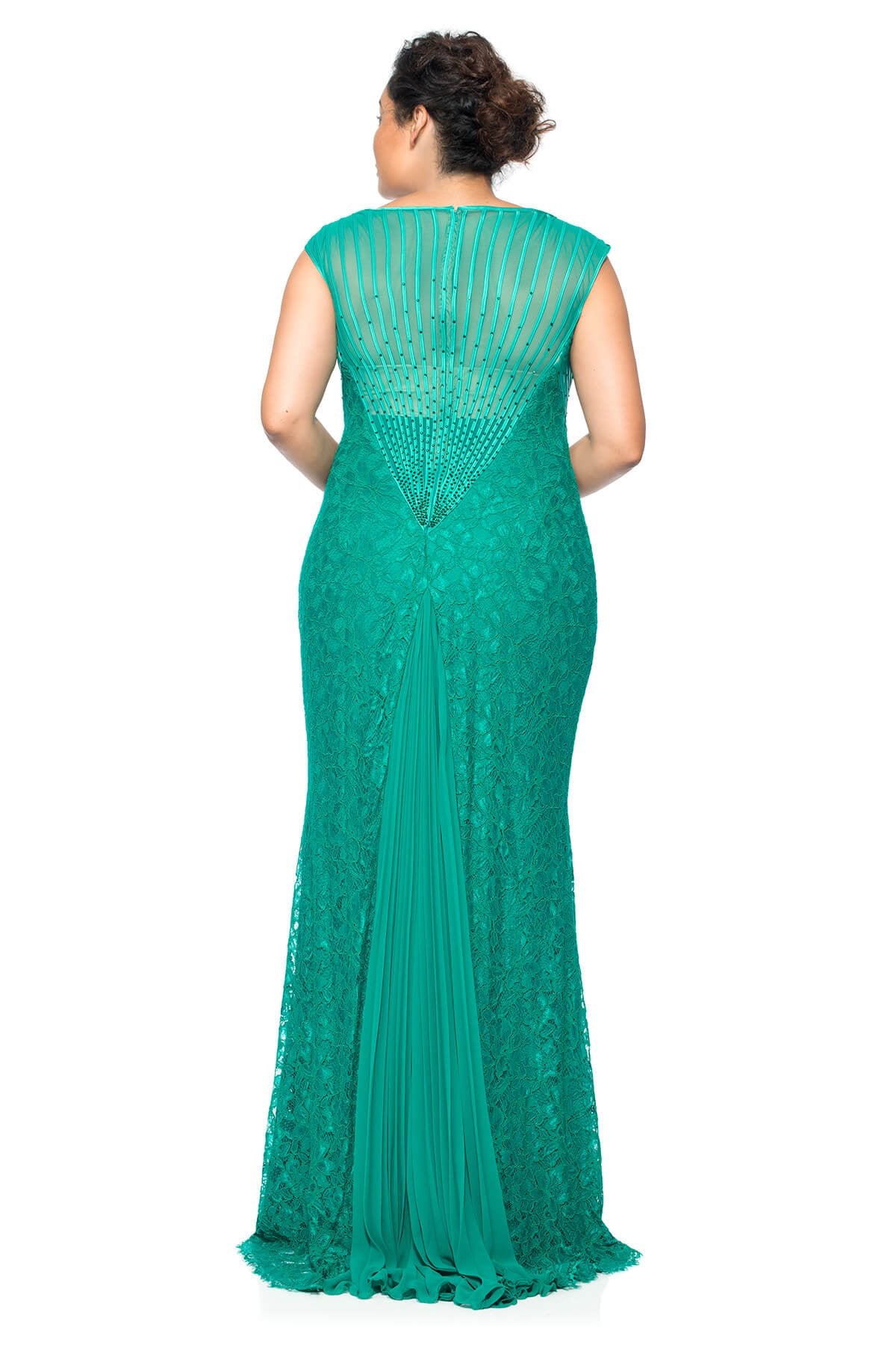 Tadashi Shoji Plus Size - Lace V-Neck Crossover Gown