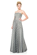 Lattice Tulle Strapless Gown
