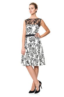 Embroidered Neoprene Dress