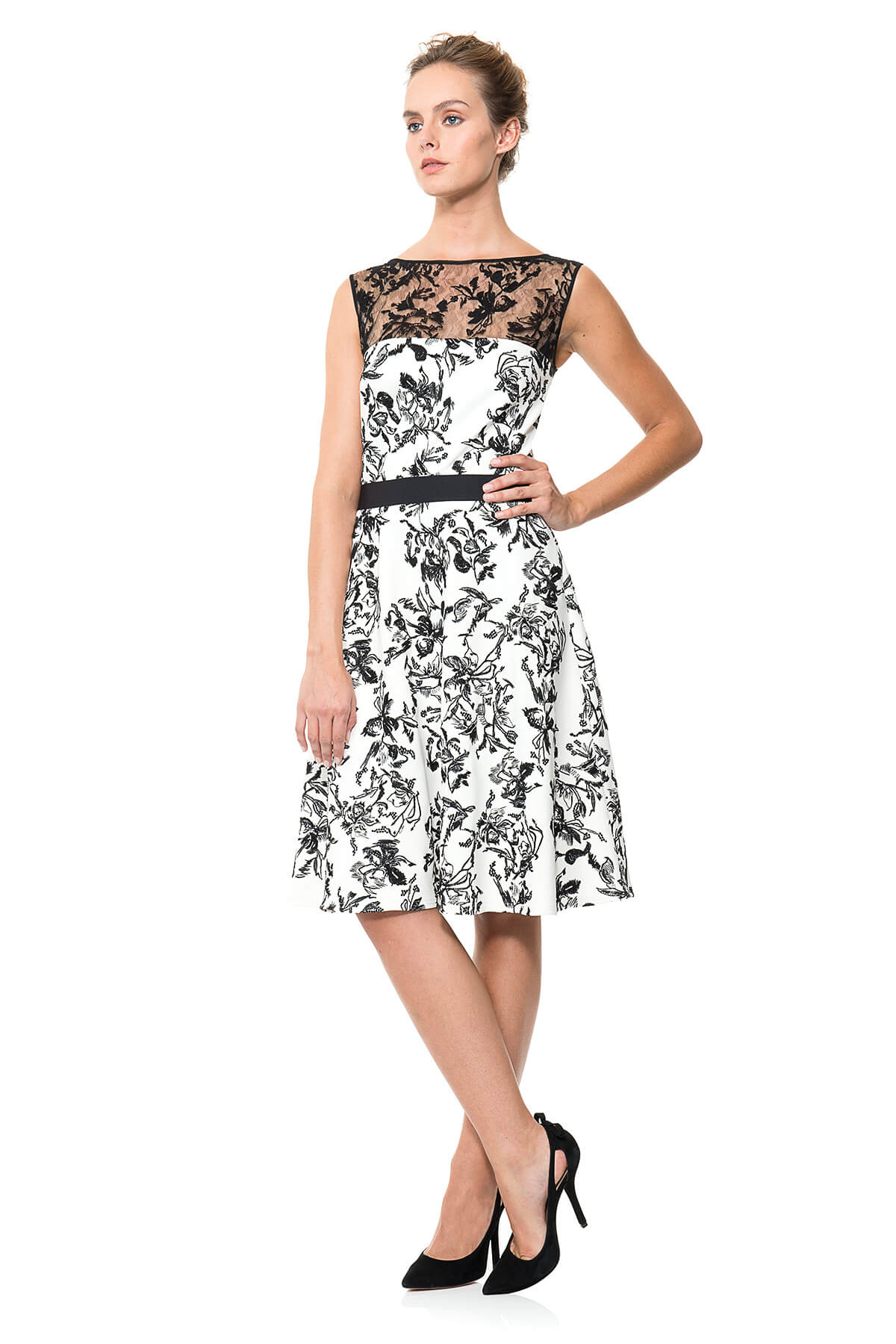 Embroidered Neoprene Dress