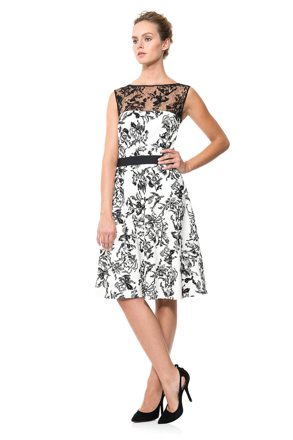 Embroidered Neoprene Dress
