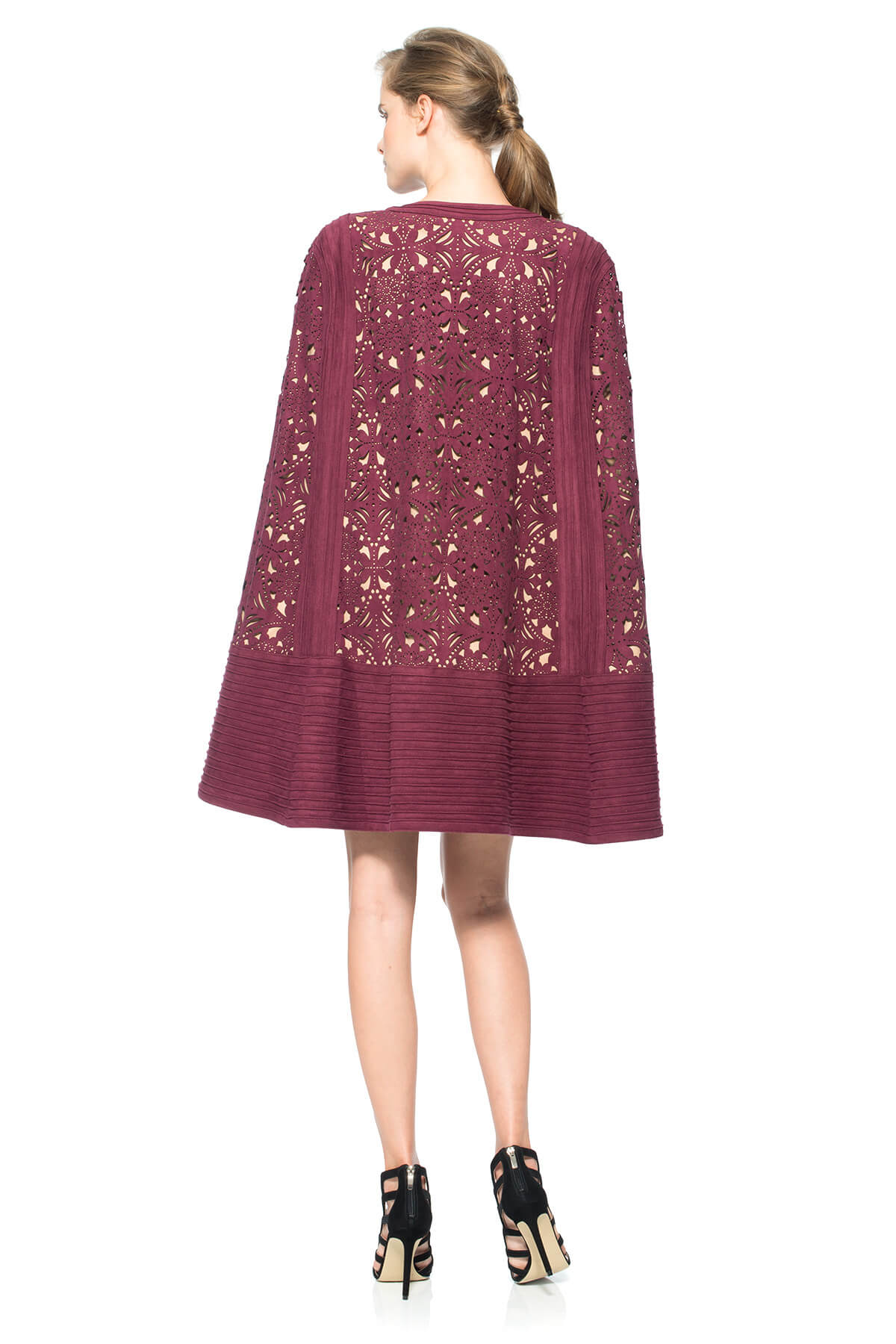 Laser-Cut Micro Suede Cape