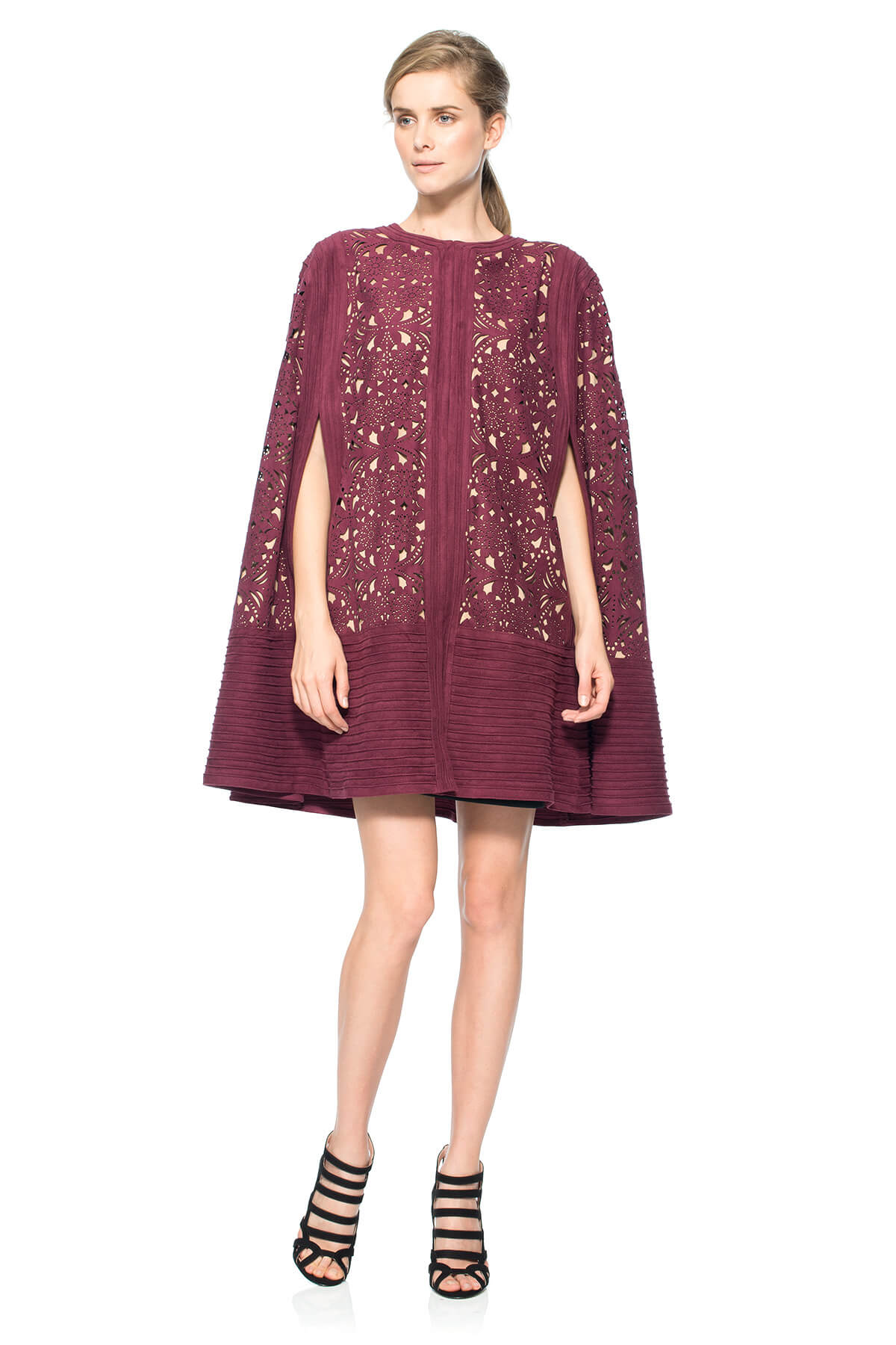 Laser-Cut Micro Suede Cape