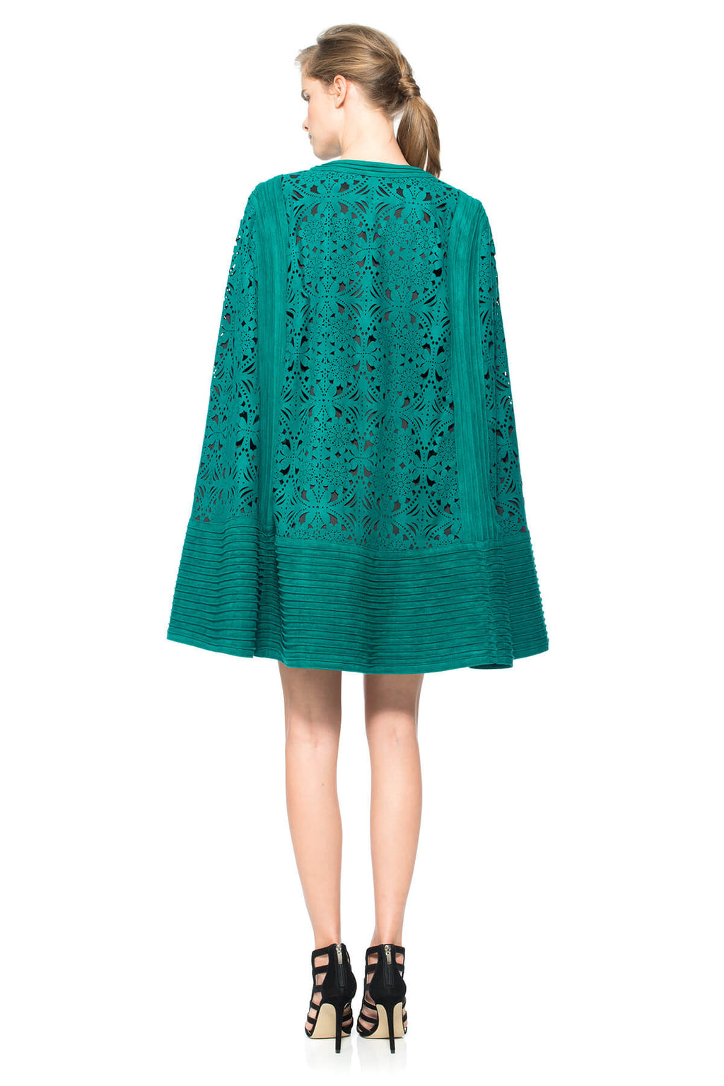 Laser-Cut Micro Suede Cape
