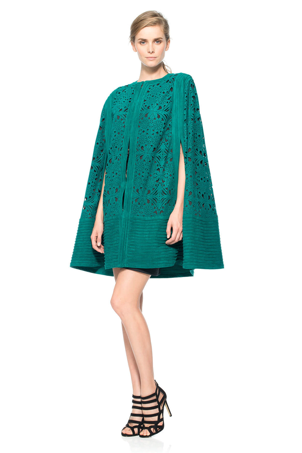Laser-Cut Micro Suede Cape