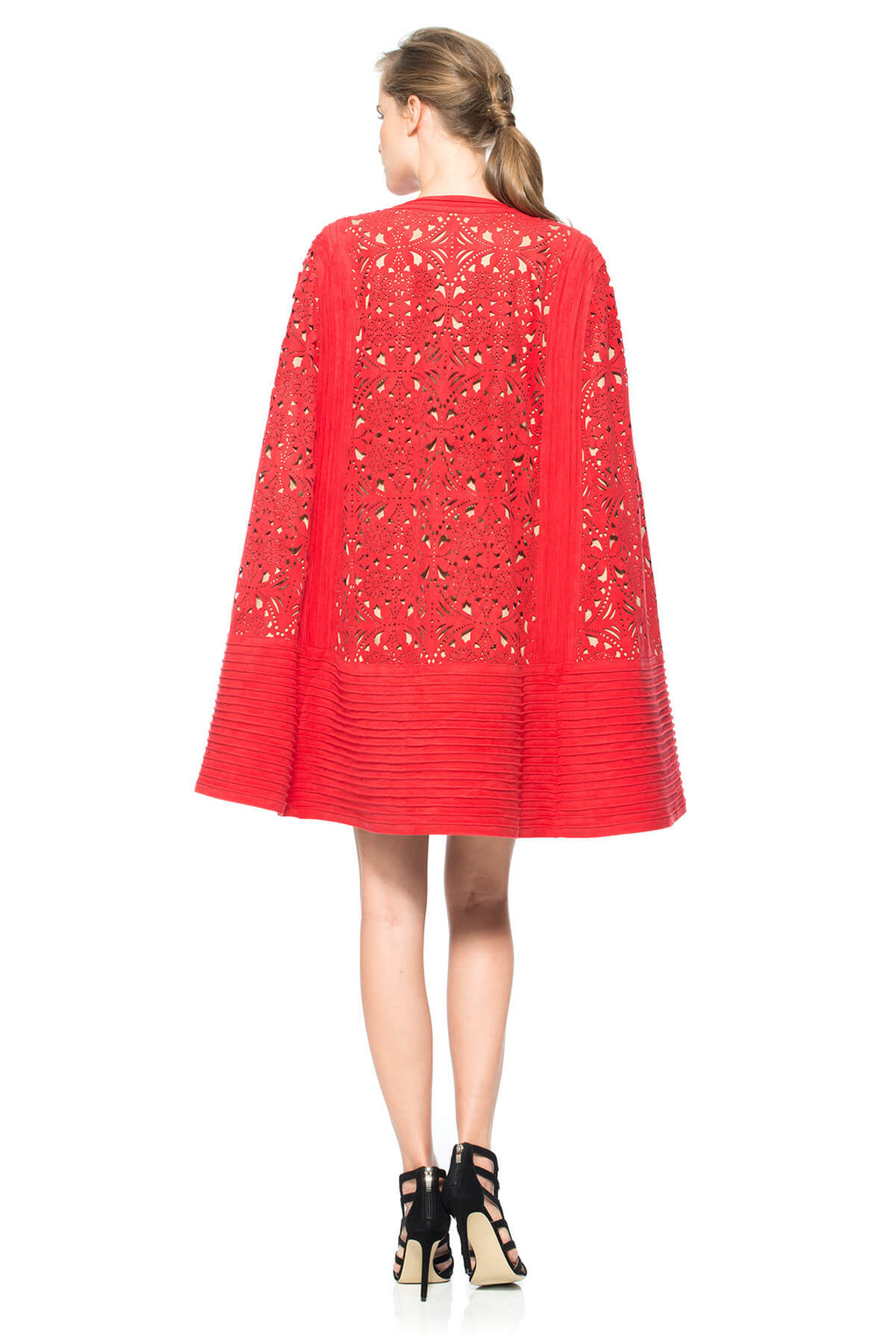 Laser-Cut Micro Suede Cape
