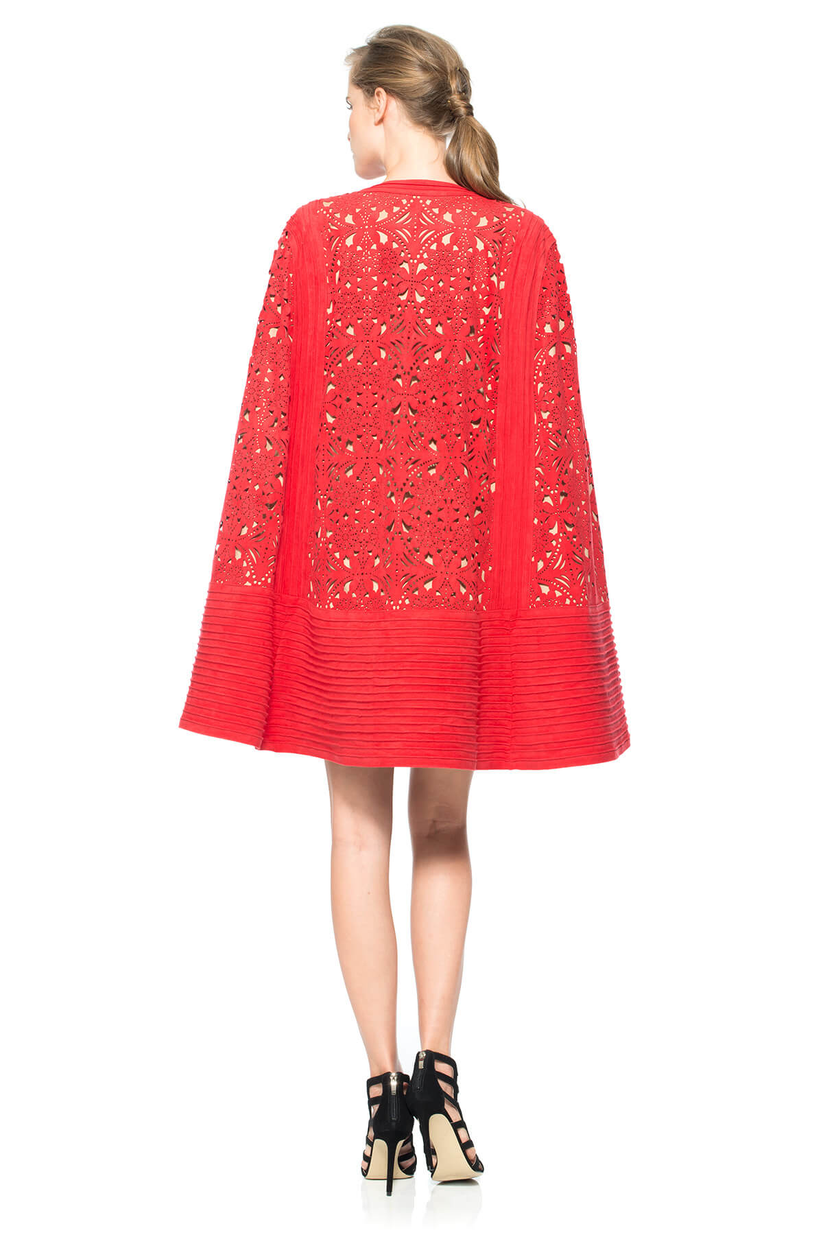 Laser-Cut Micro Suede Cape