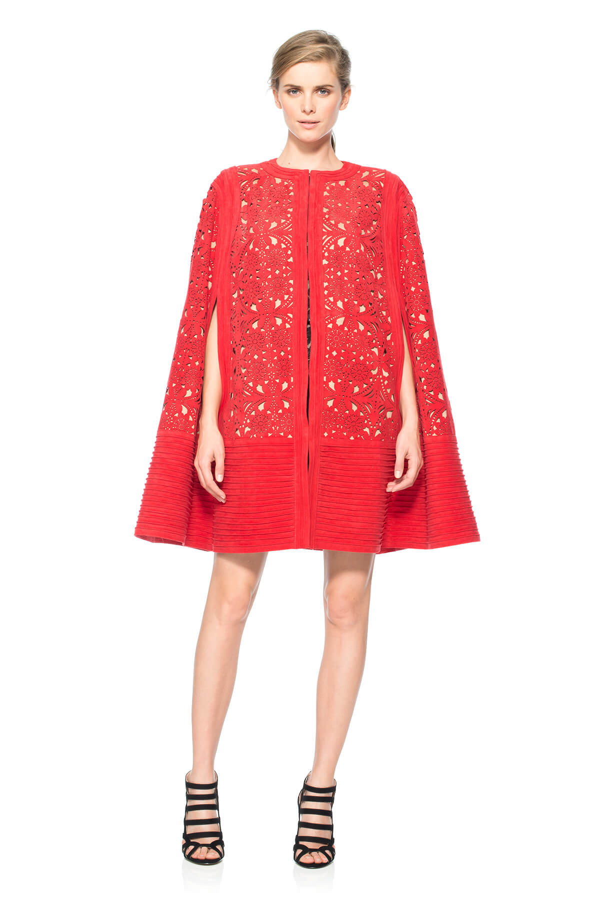 Laser-Cut Micro Suede Cape