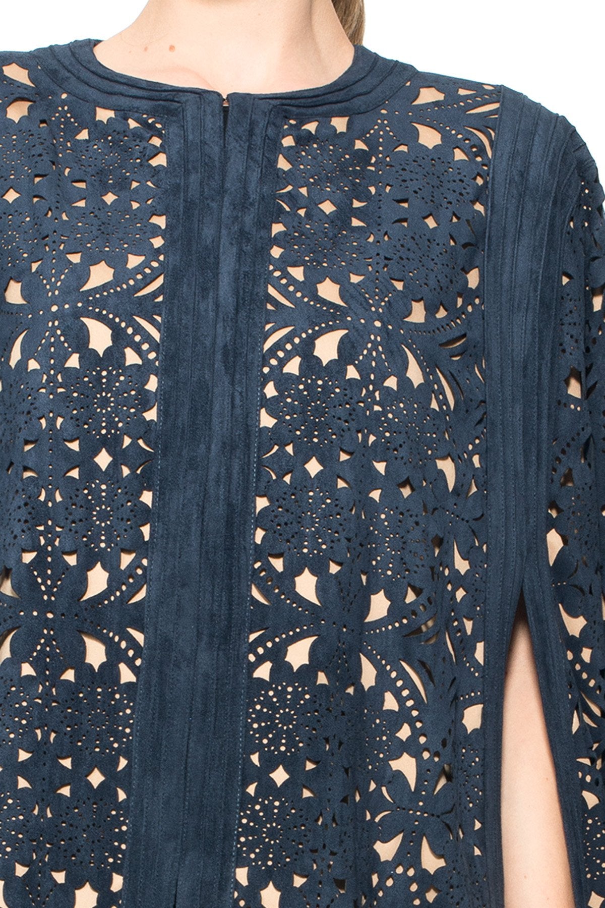 Laser-Cut Micro Suede Cape
