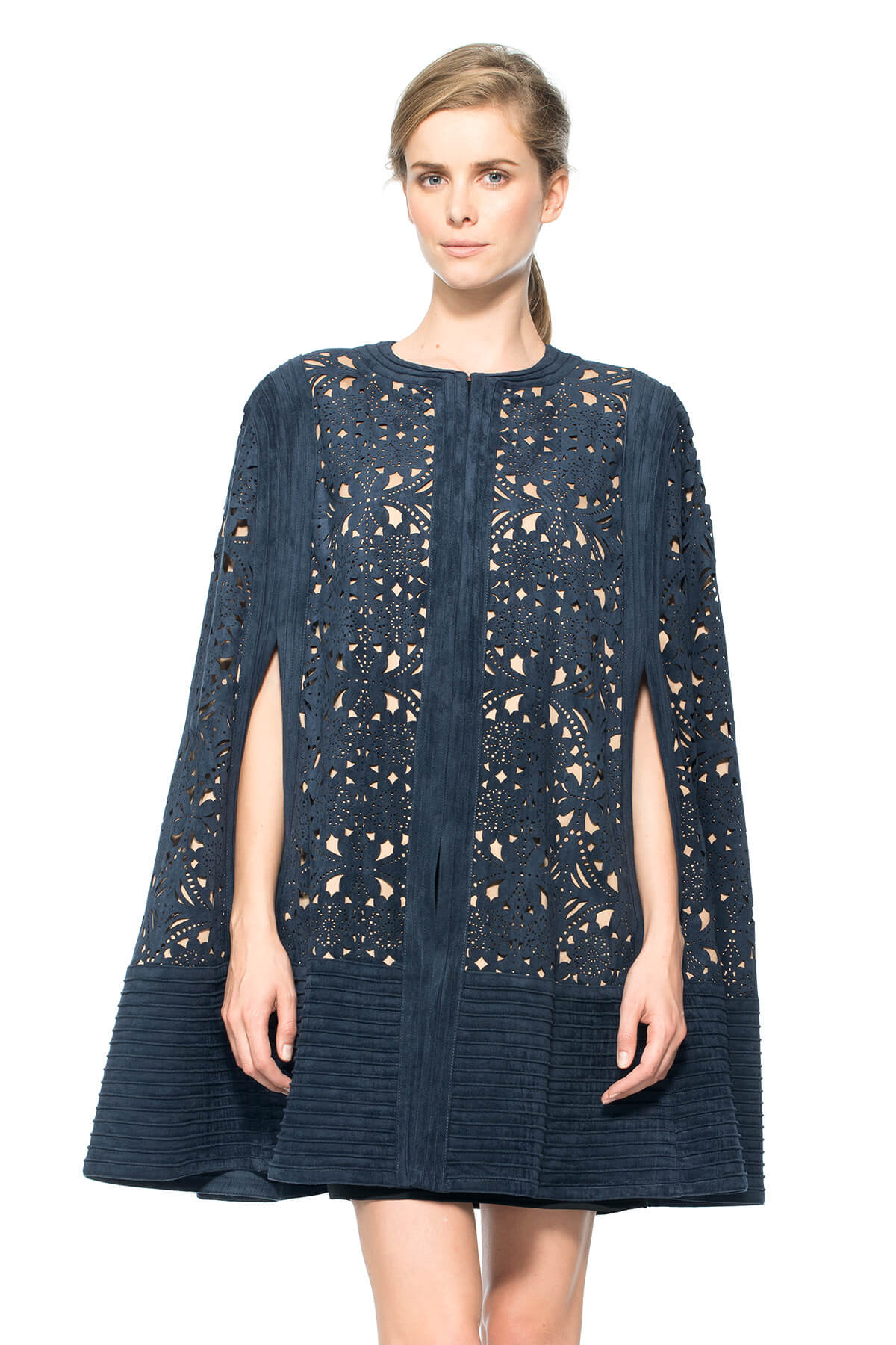 Laser-Cut Micro Suede Cape