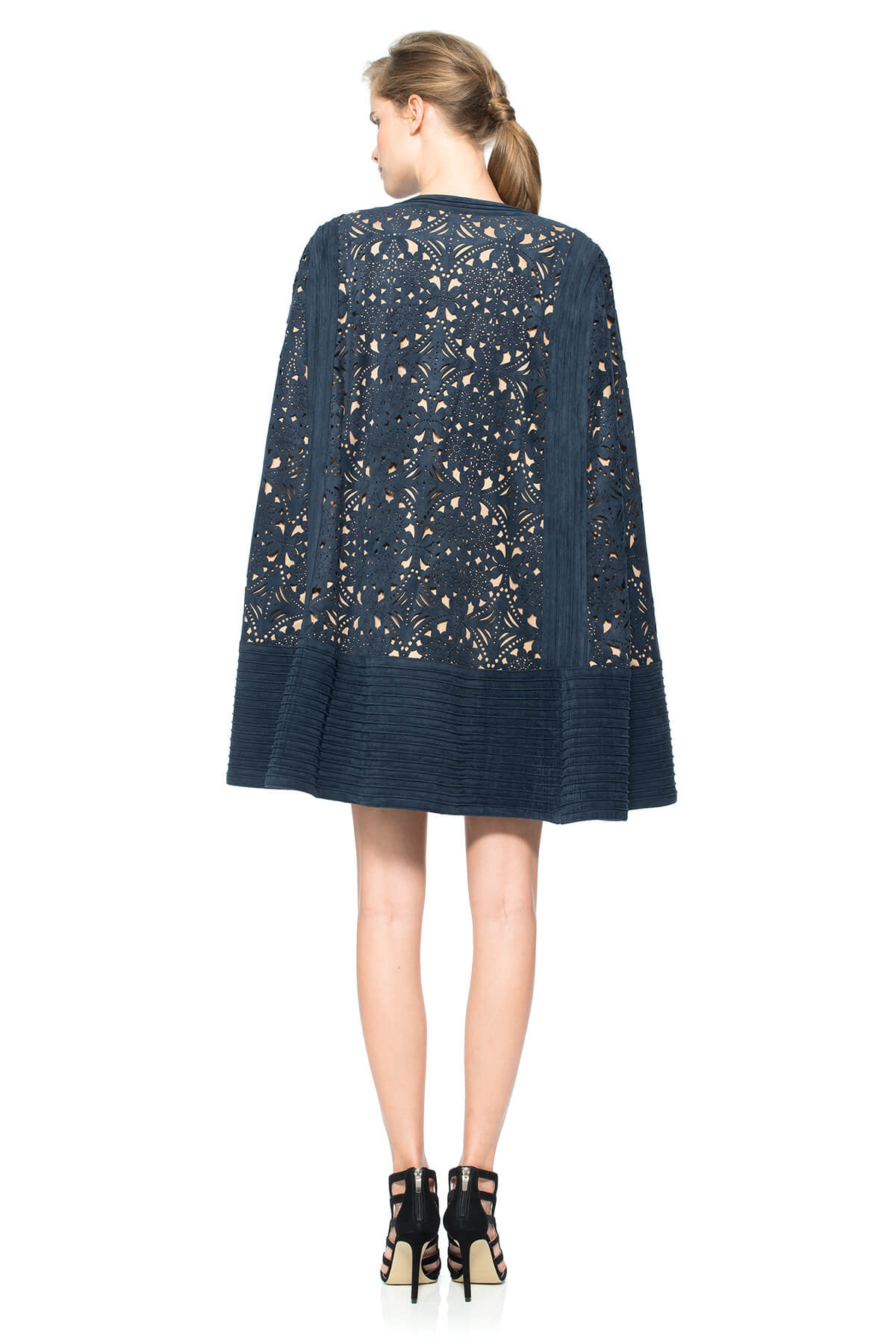 Laser-Cut Micro Suede Cape