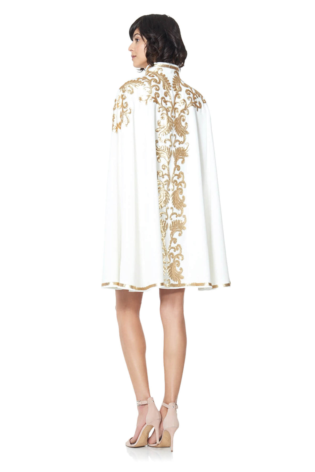 Tadashi Shoji - Metallic Paillette Embellished Crepe Capelet