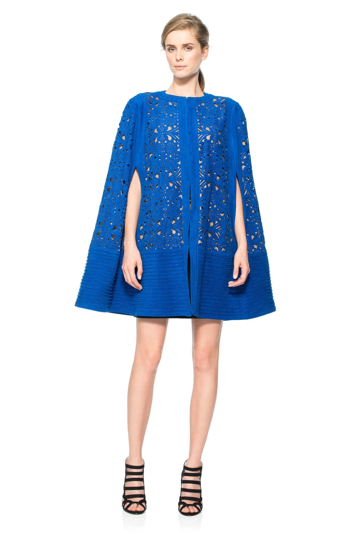 Laser-Cut Micro Suede Cape