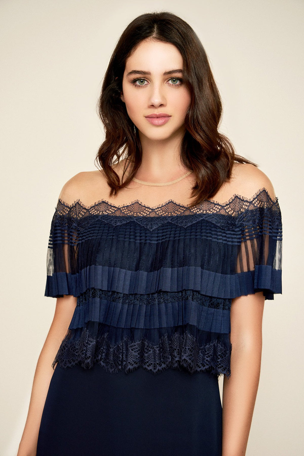 Kimberly Pleated Bodice Gown