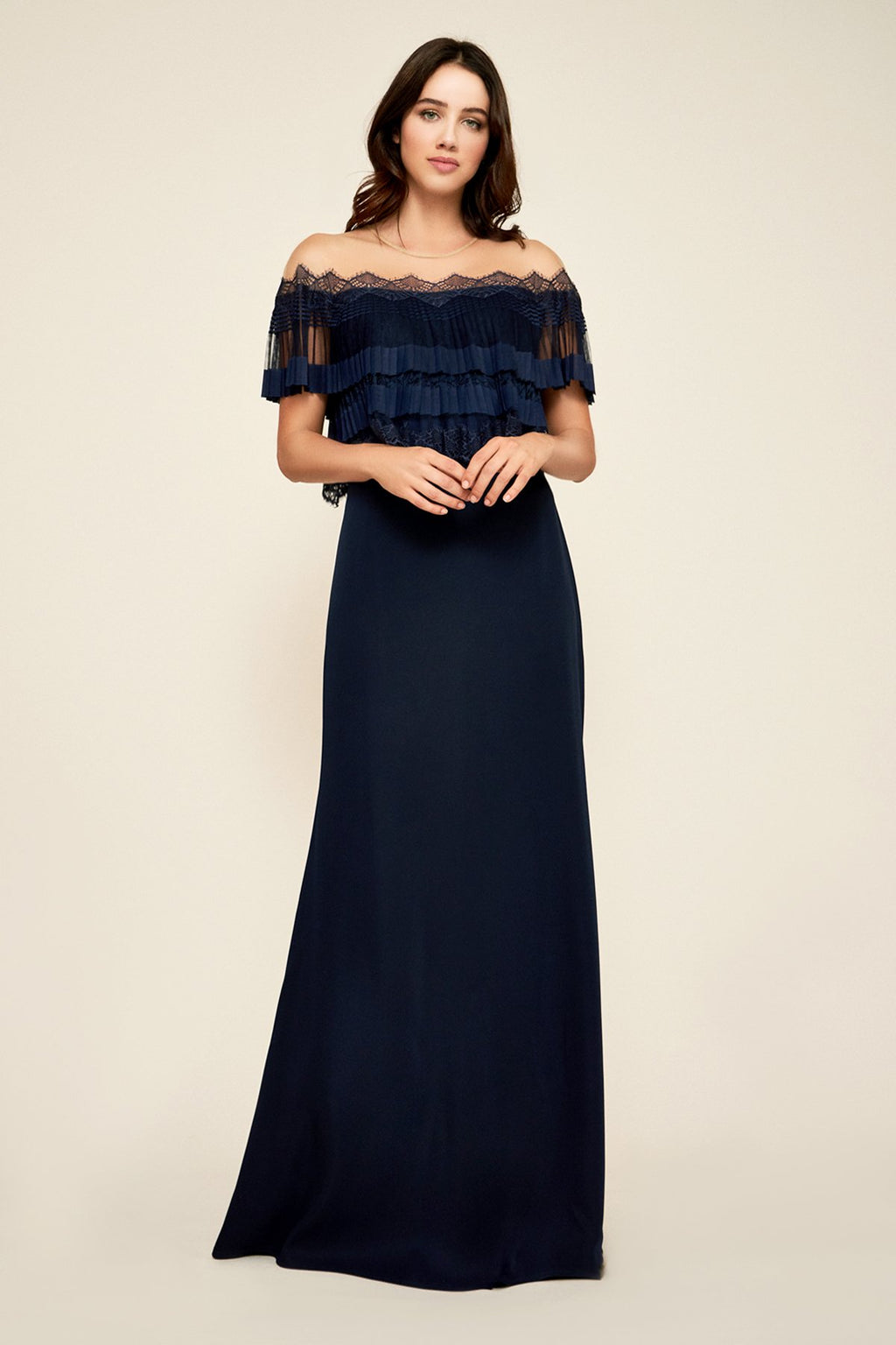 Kimberly Pleated Bodice Gown